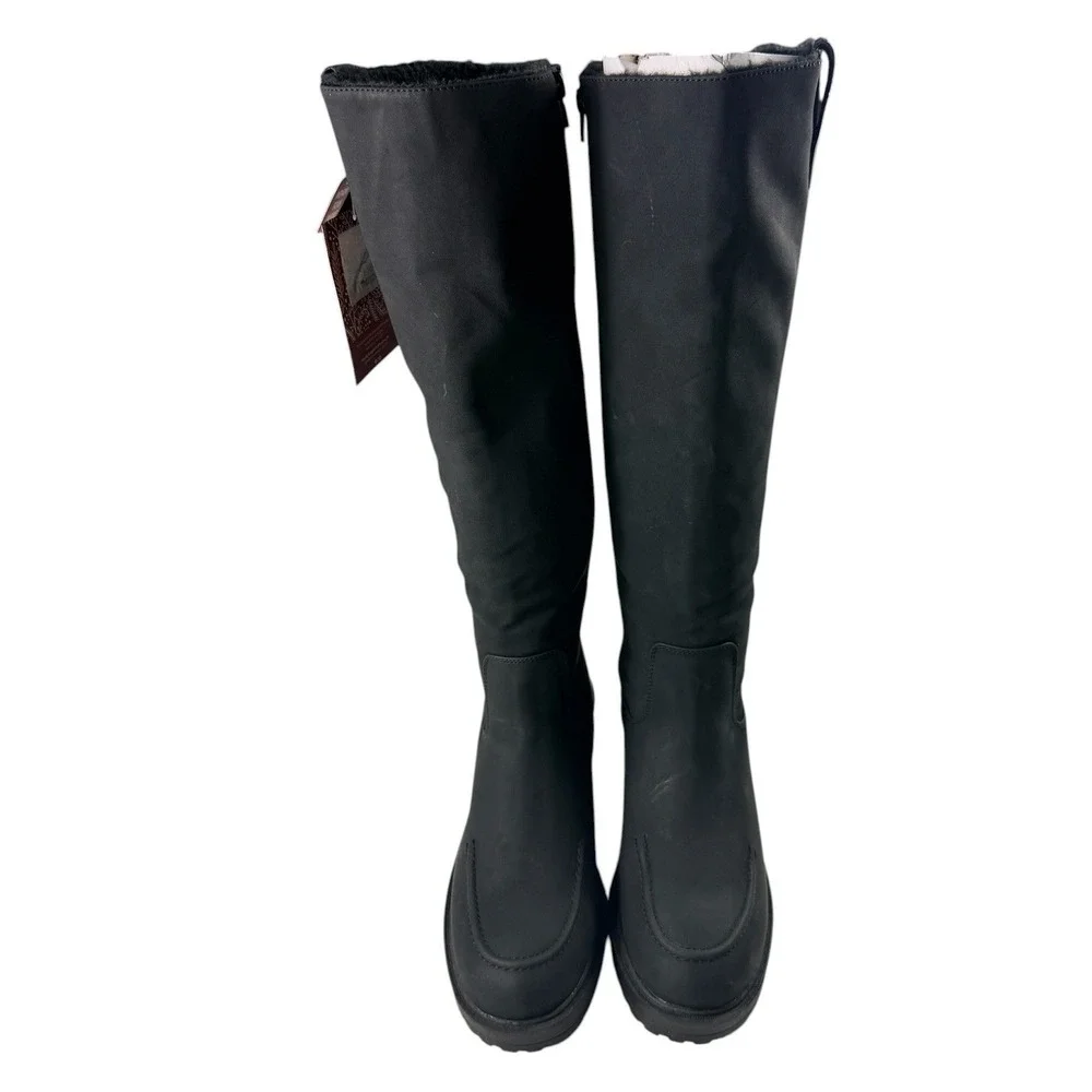 Muk Luks Womens Black Wedge Knee High Boots Memory Foam Size 8.5 NEW